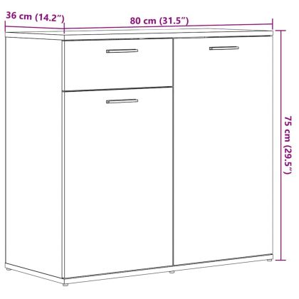Сайдборд, старо дърво, 80x36x75 см, инженерно дърво