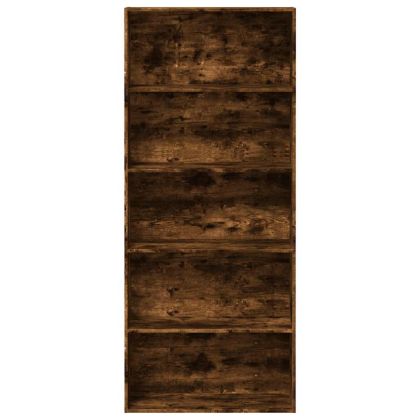 Библиотека, опушен дъб, 80x30x189 см, инженерно дърво