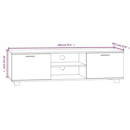 ТВ шкаф, сив сонома, 140x40,5x35 см, инженерно дърво