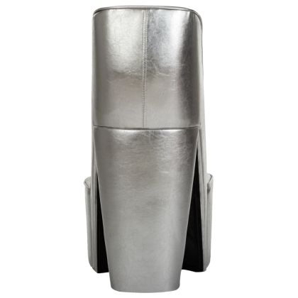 Стол във форма на обувка на висок ток сребрист изкуствена кожа