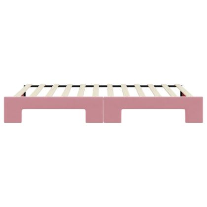 Канапе с изтеглящо разтегателно легло розово 100x200 см кадифе