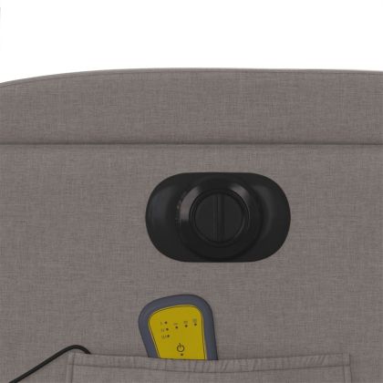 Електрически масажен наклоняем стол, таупе, текстил