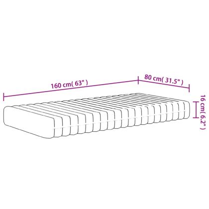 Матрак от пяна за деца, средномек, 80x160 см