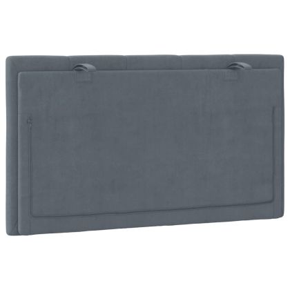 Мека табла за легло Hanko, тъмносива, 80 см, кадифе