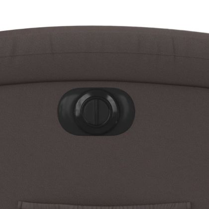 Електрически реклайнер стол, тъмнокафяв, естествена кожа