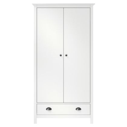 Гардероб с 2 врати Hill бял 89x50x170 см борово дърво масив