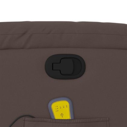 Изправящ масажен реклайнер стол, кафяв, изкуствена кожа