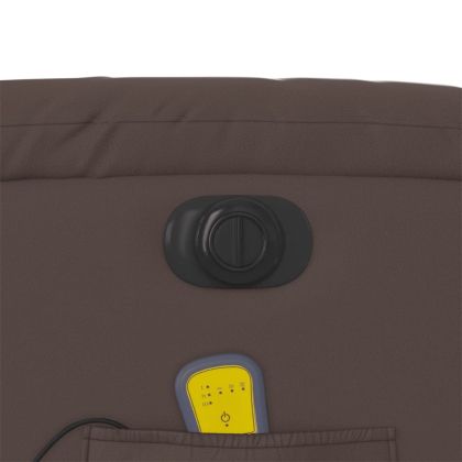 Електрически масажен реклайнер стол, кафяв, изкуствена кожа