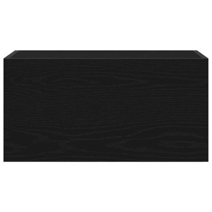 Стенен шкаф за баня, черни, 60x25x30 см, инженерно дърво