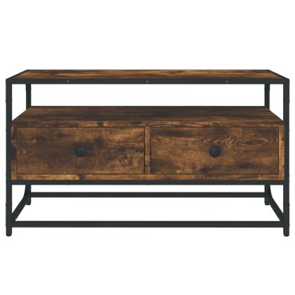 ТВ шкаф, опушен дъб, 80x35x45 см, инженерно дърво