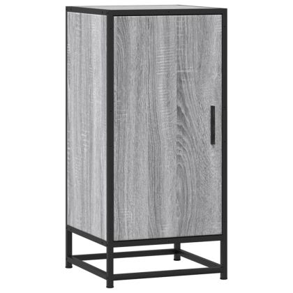 Сайдборд, сив сонома, 35,5x35x76 см, инженерно дърво и метал