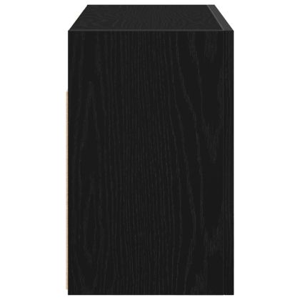 Стенен шкаф за баня, черни, 60x25x40 см, инженерно дърво