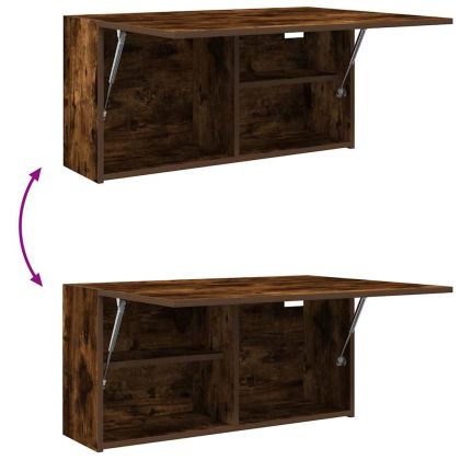 Стенен шкаф за баня, опушен дъб, 80x25x40 см, инженерно дърво