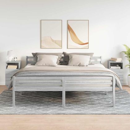 Нощни шкафчета, 2 бр, с 2 чекмеджета, сив сонома, 36x36x68 см