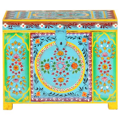 Ръчно декориран скрин, 50x40x40 см, мангово дърво масив