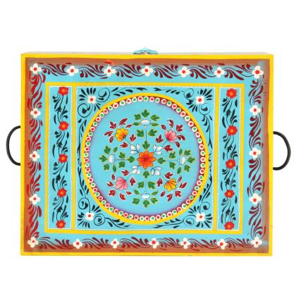 Ръчно декориран скрин, 50x40x40 см, мангово дърво масив