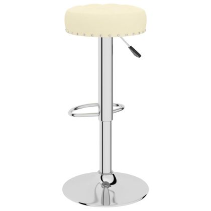 Бар табуретки, 2 бр, кремави, текстил