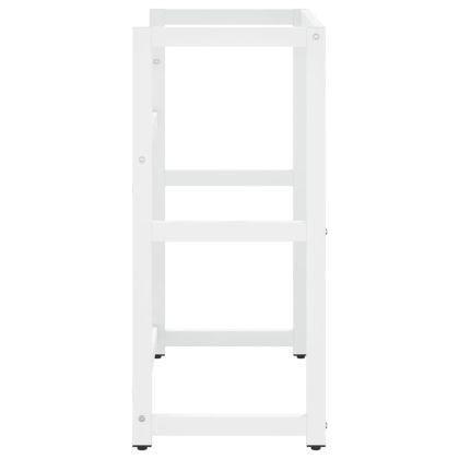 Рамка за мивка за баня, бяла, 59x38x83 см, желязо