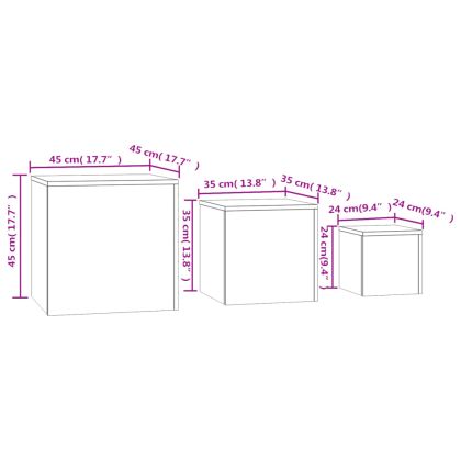 Странични маси, 3 бр, дъб сонома, ПДЧ