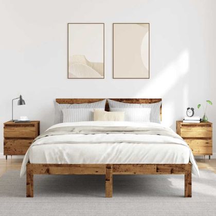 Нощни шкафчета 2 бр старо дърво 40x35x50 см инженерно дърво