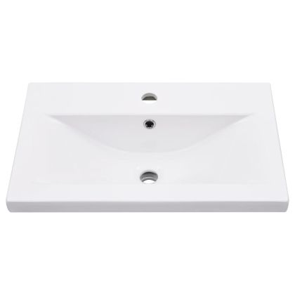 Рамка за мивка за баня с вграден умивалник, бяла, желязна