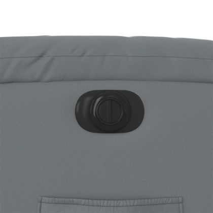 Електрически реклайнер стол, сив, изкуствена кожа