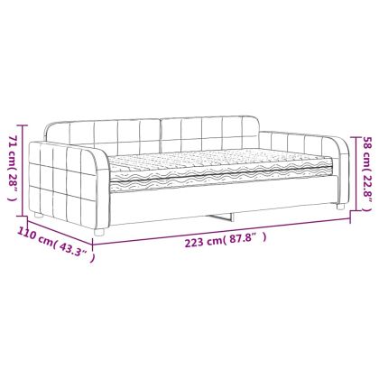 Канапе с матрак, тъмносиво, 100x200 см, кадифе