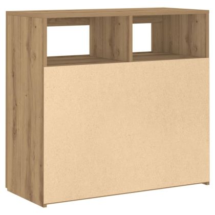 Сайдборд с LED светлини дъб артизан 80x35x75 см инженерно дърво