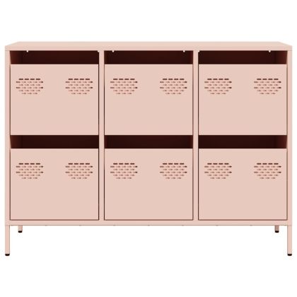 Бюфет, розов, 101,5x39x73,5 см, студеновалцувана стомана