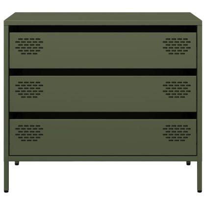 Бюфет, маслиненозелен, 68x39x58,5 см, студеновалцувана стомана