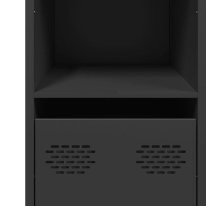 Бюфет, черен, 101,5x39x73,5 см, студеновалцувана стомана