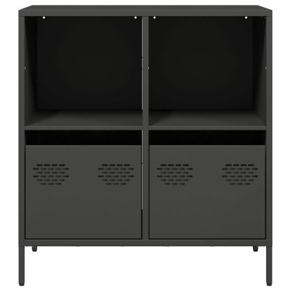 Бюфет, черен, 68x39x73,5 см, студеновалцувана стомана