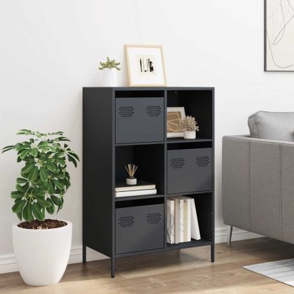 Висок шкаф, антрацит, 68x39x103,5 см, стомана