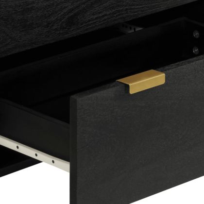 Бюфет от 3 части, черен, инженерно дърво