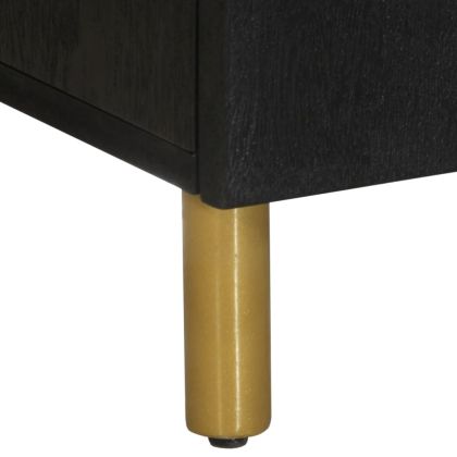 Бюфет от 3 части, черен, инженерно дърво