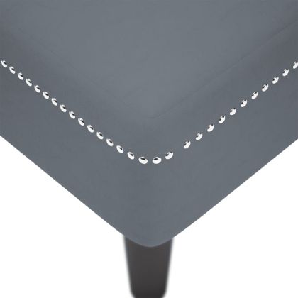 Кушетка с възглавница и десен подлакътник, тъмносив, кадифе