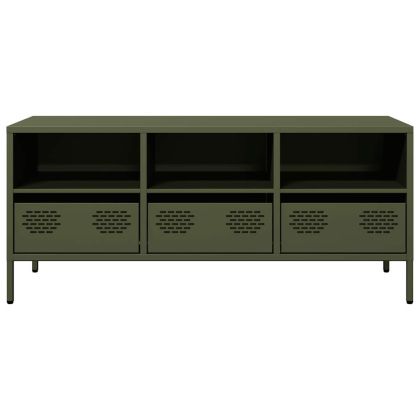 ТВ шкаф маслиненозелен 101,5x39x43,5см студеновалцувана стомана