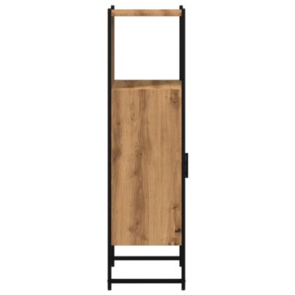 Шкаф за баня, дъб артизан, 33x33x120,5 см, инженерно дърво