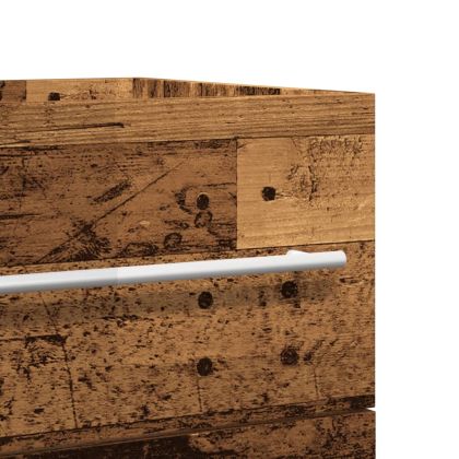 Комплект мебели за баня от 2 части старо дърво инженерно дърво