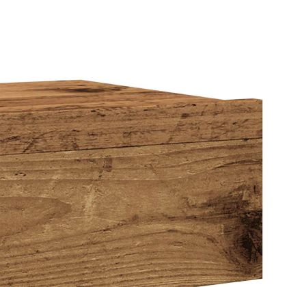 ТВ шкаф с LED осветление, старо дърво, 60x35x15,5 см