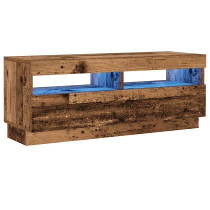 ТВ шкаф с LED осветление, 100x35x40 см, инженерно дърво