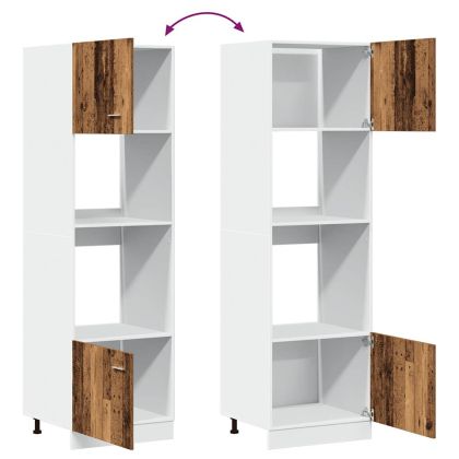 Шкаф за микровълнова фурна "Lyon", старо дърво, 60x57x207 см, инженерно дърво