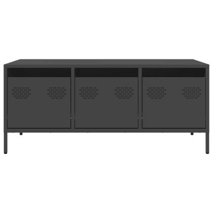 Маса за кафе, черна, 101,5x50x43,5 см, студеновалцувана стомана