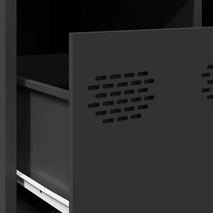 Маса за кафе, черна, 101,5x50x43,5 см, студеновалцувана стомана