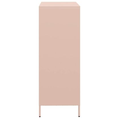 Висок шкаф, розов, 39x35x103,5 см, стомана