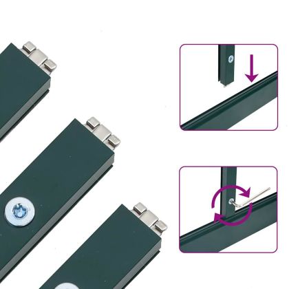 Оранжерия с основа рамка зелен 445x169x195 см алуминий