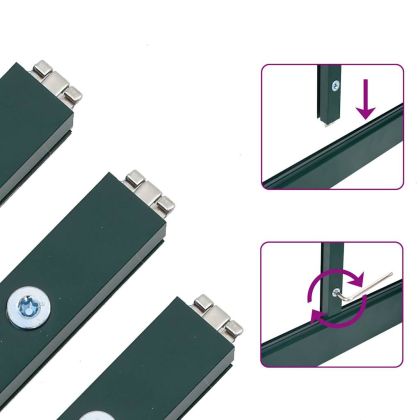 Оранжерия с основа рамка зелен 169x169x195 см алуминий