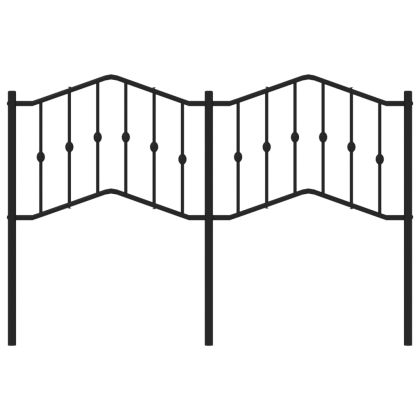 Метална табла за глава, черна, 140 см