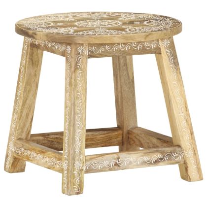 287445 Hand-painted Stool 38x38x35 cm Solid Mango Wood