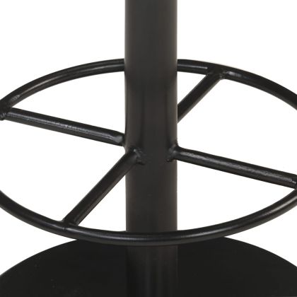 Бар табуретка, състарено сиво, естествена кожа